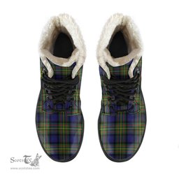 ScotsTee Shop Scottish MacLaren Modern Clan Faux Fur Tartan Leather Boots