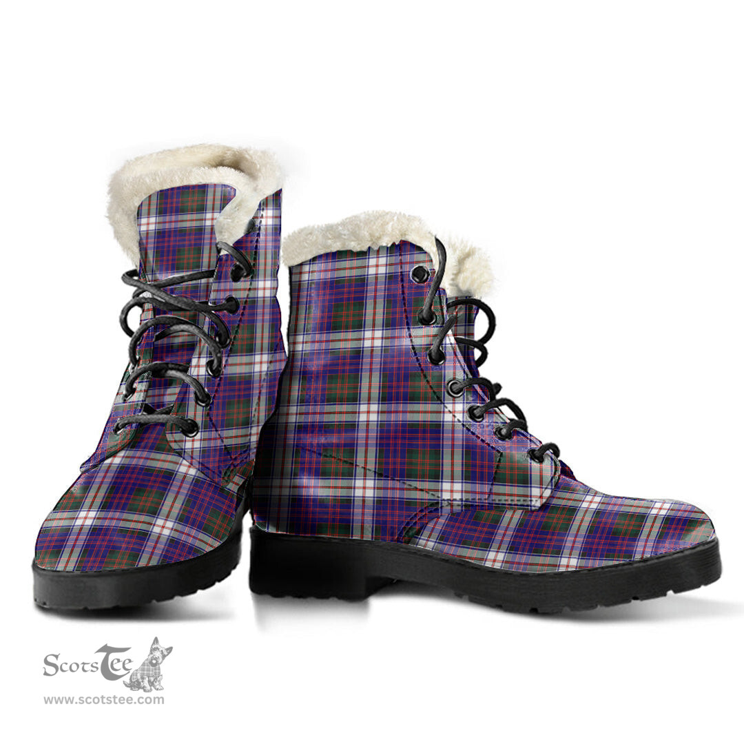 ScotsTee Shop Scottish MacDonald Dress Modern Clan Faux Fur Tartan Leather Boots