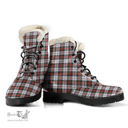ScotsTee Shop Scottish MacDuff Dress Modern Clan Faux Fur Tartan Leather Boots