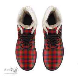 ScotsTee Shop Scottish Nicolson Modern Clan Faux Fur Tartan Leather Boots