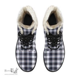 ScotsTee Shop Scottish MacRae Dress Modern Clan Crest Faux Fur Tartan Leather Boots