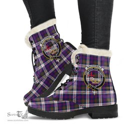 ScotsTee Shop Scottish MacDonald Dress Modern Clan Crest Faux Fur Tartan Leather Boots