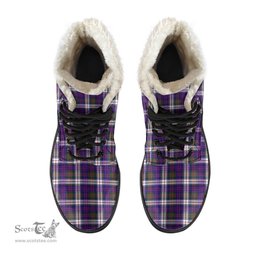 ScotsTee Shop Scottish MacDonald Dress Modern Clan Crest Faux Fur Tartan Leather Boots