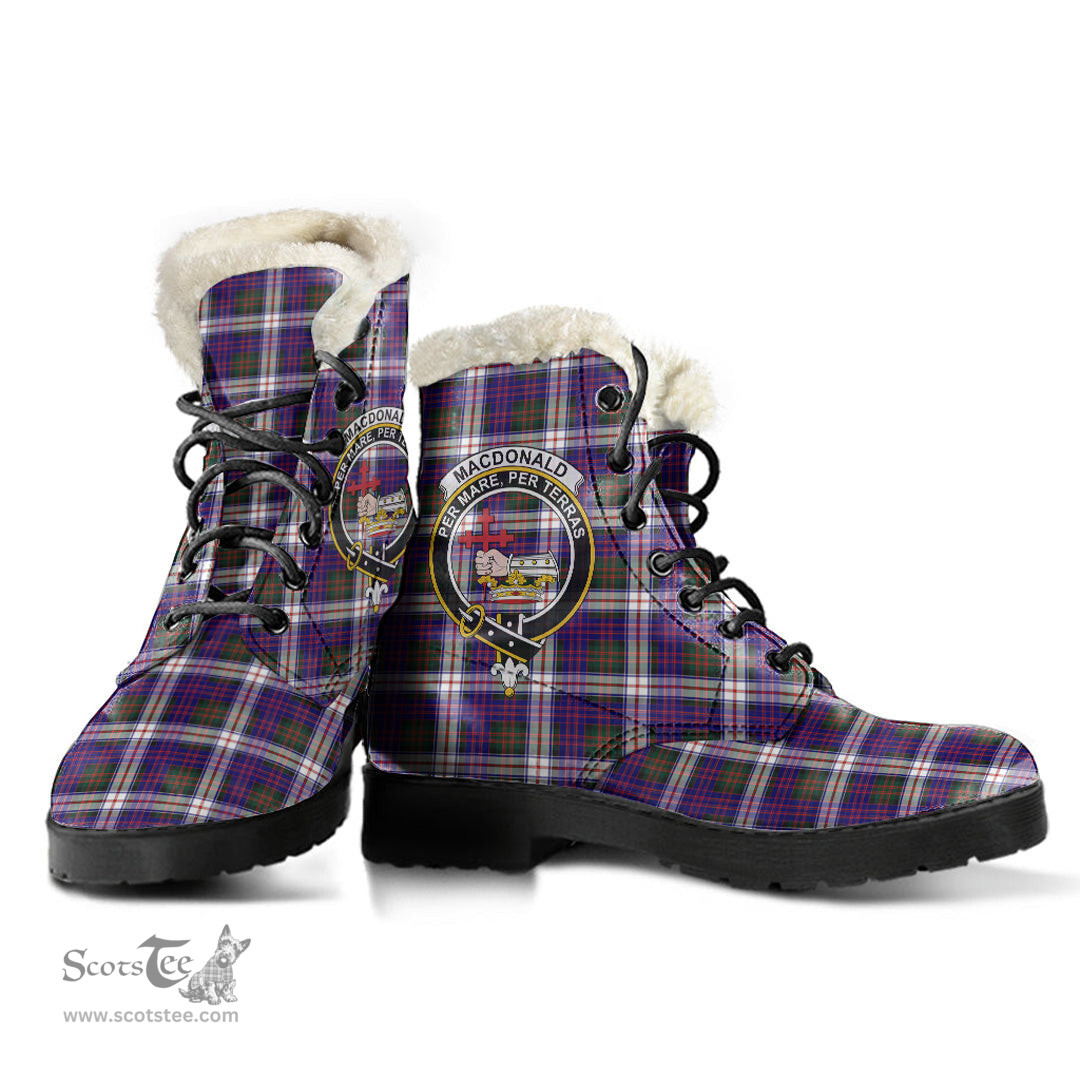 ScotsTee Shop Scottish MacDonald Dress Modern Clan Crest Faux Fur Tartan Leather Boots