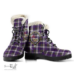 ScotsTee Shop Scottish MacDonald Dress Modern Clan Crest Faux Fur Tartan Leather Boots