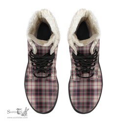 ScotsTee Shop Scottish MacPherson Hunting Ancient Clan Crest Faux Fur Tartan Leather Boots