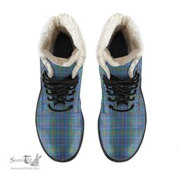 ScotsTee Shop Scottish MacHardy Ancient Clan Faux Fur Tartan Leather Boots