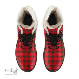 ScotsTee Shop Scottish MacNab Modern Clan Crest Faux Fur Tartan Leather Boots