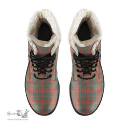 ScotsTee Shop Scottish MacKintosh Ancient Clan Crest Faux Fur Tartan Leather Boots