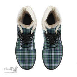 ScotsTee Shop Scottish MacKenzie Dress Ancient Clan Faux Fur Tartan Leather Boots