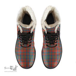 ScotsTee Shop Scottish Matheson Ancient Clan Faux Fur Tartan Leather Boots