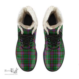 ScotsTee Shop Scottish McGeachie Clan Faux Fur Tartan Leather Boots