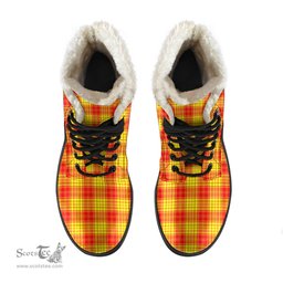 ScotsTee Shop Scottish MacLeod of Raasay Clan Faux Fur Tartan Leather Boots