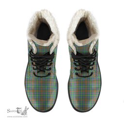 ScotsTee Shop Scottish MacKintosh Hunting Ancient Clan Faux Fur Tartan Leather Boots