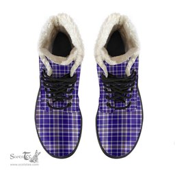 ScotsTee Shop Scottish Ochterlony Clan Faux Fur Tartan Leather Boots