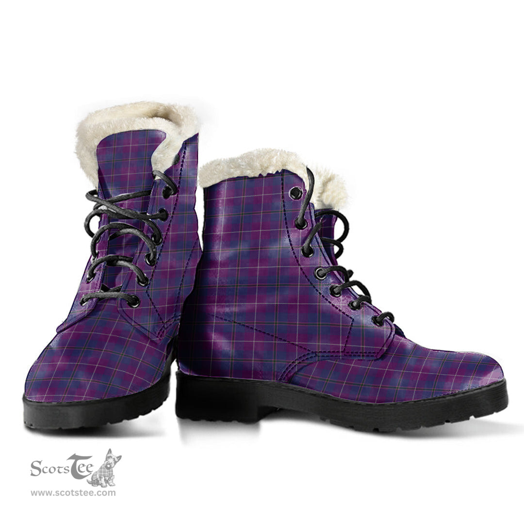 ScotsTee Shop Scottish Pride of Glencoe Clan Faux Fur Tartan Leather Boots