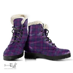 ScotsTee Shop Scottish Pride of Glencoe Clan Faux Fur Tartan Leather Boots