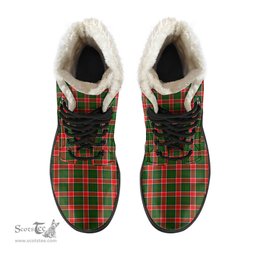 ScotsTee Shop Scottish Pollock Modern Clan Crest Faux Fur Tartan Leather Boots
