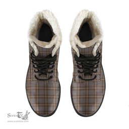 ScotsTee Shop Scottish MacIntyre Hunting Weathered Clan Faux Fur Tartan Leather Boots