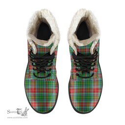 ScotsTee Shop Scottish Muirhead Clan Crest Faux Fur Tartan Leather Boots