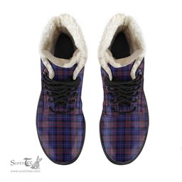 ScotsTee Shop Scottish Pride of Scotland Clan Faux Fur Tartan Leather Boots