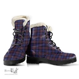 ScotsTee Shop Scottish Pride of Scotland Clan Faux Fur Tartan Leather Boots