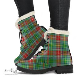 ScotsTee Shop Scottish Muirhead Clan Faux Fur Tartan Leather Boots