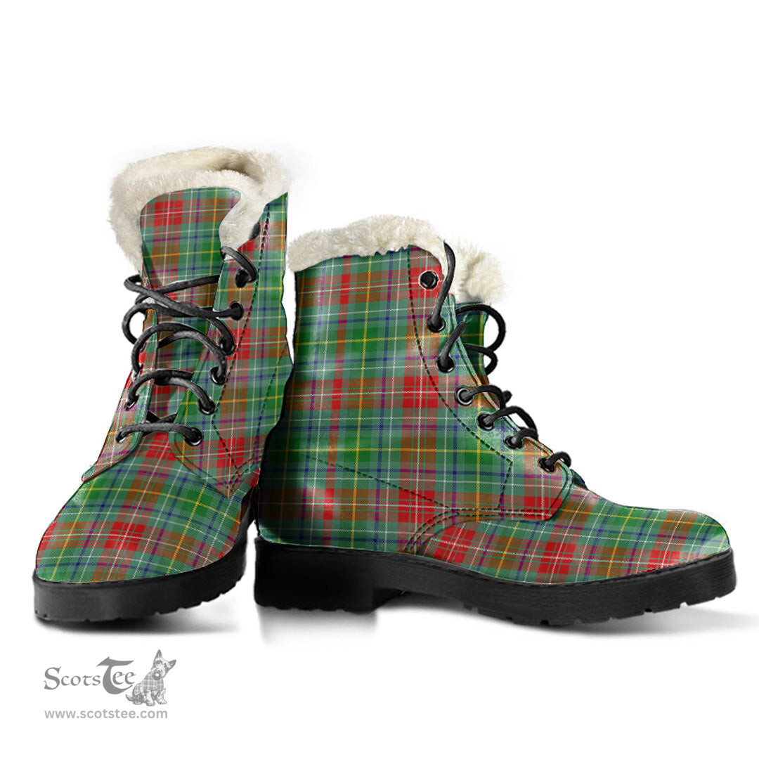 ScotsTee Shop Scottish Muirhead Clan Faux Fur Tartan Leather Boots