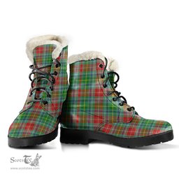 ScotsTee Shop Scottish Muirhead Clan Faux Fur Tartan Leather Boots