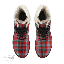 ScotsTee Shop Scottish MacLeay Clan Faux Fur Tartan Leather Boots