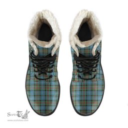 ScotsTee Shop Scottish Paisley District Clan Faux Fur Tartan Leather Boots