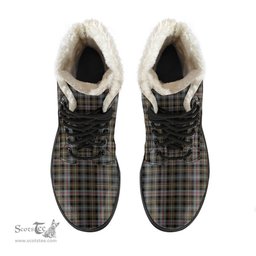 ScotsTee Shop Scottish MacKenzie Weathered Clan Faux Fur Tartan Leather Boots
