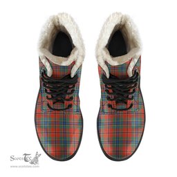 ScotsTee Shop Scottish MacLean of Duart Ancient Clan Crest Faux Fur Tartan Leather Boots