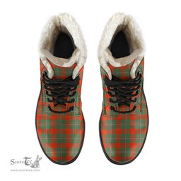 ScotsTee Shop Scottish MacGregor Ancient Clan Crest Faux Fur Tartan Leather Boots