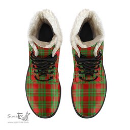 ScotsTee Shop Scottish MacGregor Modern Clan Crest Faux Fur Tartan Leather Boots