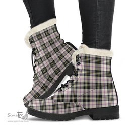 ScotsTee Shop Scottish MacPherson Dress Ancient Clan Faux Fur Tartan Leather Boots