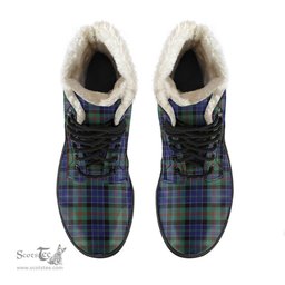 ScotsTee Shop Scottish MacPhedran Clan Faux Fur Tartan Leather Boots