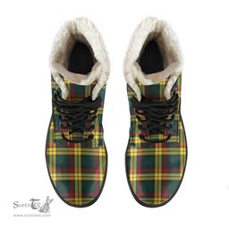 ScotsTee Shop Scottish MacMillan Old Modern Clan Faux Fur Tartan Leather Boots