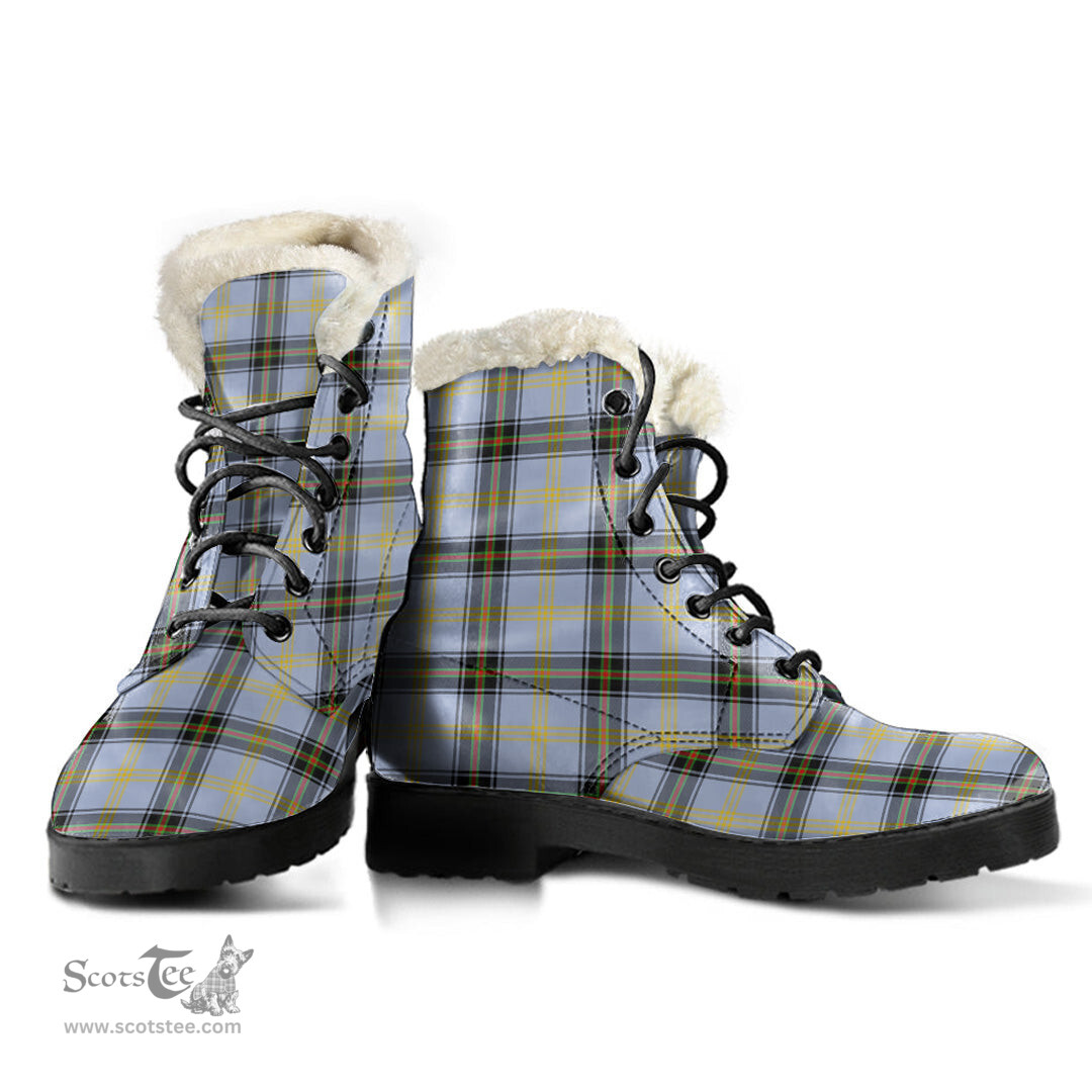 ScotsTee Shop Scottish of the Borders Clan Faux Fur Tartan Leather Boots