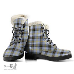 ScotsTee Shop Scottish of the Borders Clan Faux Fur Tartan Leather Boots