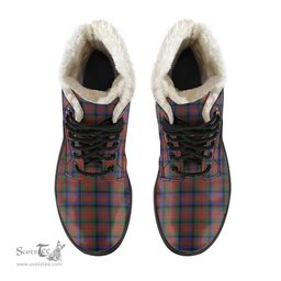 ScotsTee Shop Scottish MacDuff Hunting Modern Clan Crest Faux Fur Tartan Leather Boots