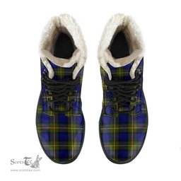 ScotsTee Shop Scottish More Muir Clan Faux Fur Tartan Leather Boots