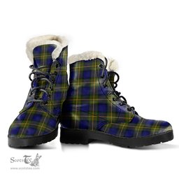 ScotsTee Shop Scottish More Muir Clan Faux Fur Tartan Leather Boots