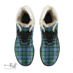 ScotsTee Shop Scottish Morrison Ancient Clan Faux Fur Tartan Leather Boots
