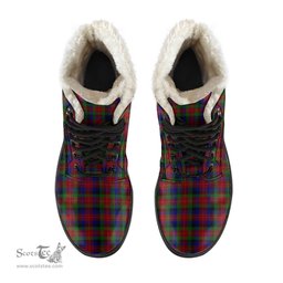 ScotsTee Shop Scottish Tennant Clan Crest Faux Fur Tartan Leather Boots