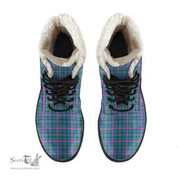 ScotsTee Shop Scottish Ralston Clan Faux Fur Tartan Leather Boots