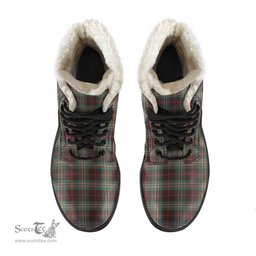 ScotsTee Shop Scottish SCOTT BROWN ANCIENT Clan Faux Fur Tartan Leather Boots