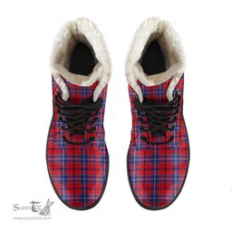 ScotsTee Shop Scottish Wishart Dress Clan Faux Fur Tartan Leather Boots