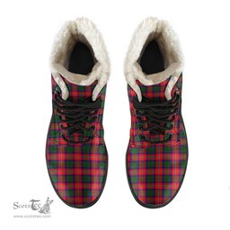 ScotsTee Shop Scottish Roxburgh District Clan Faux Fur Tartan Leather Boots