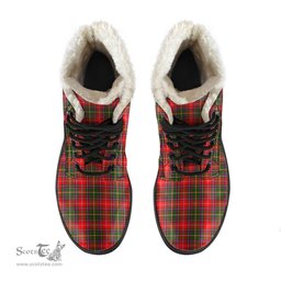 ScotsTee Shop Scottish Somerville Modern Clan Faux Fur Tartan Leather Boots